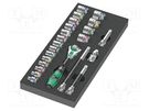 Wrenches set; 6-angles,socket spanner; Mounting: 3/8"; 23pcs. WERA