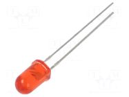 LED; red; 5mm; 1200mcd; 15°; Front: convex; 1.8÷2.4VDC; No.of term: 2 OPTOSUPPLY