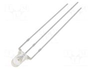 LED; red/blue; 3mm; 30°; Front: convex; 2.1÷2.6/3.1÷3.6VDC; round OPTOSUPPLY