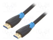 Cable; HDMI 2.0; HDMI plug,both sides; PVC; 1m; black; 30AWG VENTION