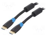 Cable; HDMI plug,both sides; PVC; HDMI 2.0; 15m; black; 26AWG VENTION