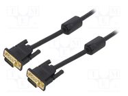 Cable; D-Sub 15pin HD plug,both sides; black; 3m; Øcable: 6mm VENTION