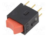 ROCKER; SPDT; Pos: 2; ON-ON; 0.1A/28VAC; 0.1A/28VDC; red; none; GW NKK SWITCHES