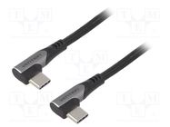 Cable; USB 2.0; USB C angled plug,both sides; 0.5m; black; 100W VENTION