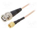 Cable; 50Ω; 0.61m; BNC plug,SMA male; shielded; transparent; 24" MUELLER ELECTRIC
