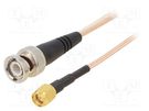 Cable; 50Ω; 0.91m; BNC plug,SMA male; shielded; transparent; 36" MUELLER ELECTRIC