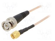 Cable; 50Ω; 1.22m; BNC plug,SMA male; shielded; transparent; 48" MUELLER ELECTRIC