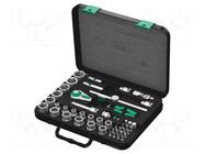 Wrench-set; 6-angles,socket spanner; Mounting: 3/8"; 43pcs. WERA