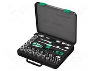 Wrench-set; socket spanner; Mounting: 1/2"; 37pcs. WERA