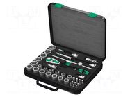 Wrench-set; inch,socket spanner; Mounting: 1/2"; 38pcs. WERA