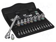 Wrench-set; socket spanner; 1/4"; 28pcs. WERA