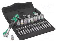 Wrench-set; socket spanner; Mounting: 1/4"; 28pcs. WERA