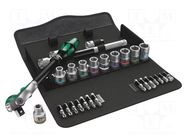 Wrench-set; socket spanner; Mounting: 1/2"; 28pcs. WERA