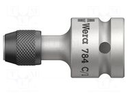 Adapter; Socket size-inch: 1/2"; Kind of socket: hexagonal; 1/4" WERA