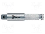Adapter; Overall len: 75mm; Mounting: 1/2" square,7/16" (F11,2) WERA