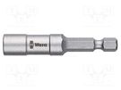 Holder; Overall len: 57mm; Mounting: 1/4",1/4" (F6,3mm) WERA