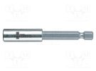 Holder; Overall len: 75mm; Mounting: 1/4" (C6,3mm),1/4" (F6,3mm) WERA