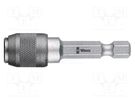 Holder; Overall len: 51mm; Mounting: 1/4" (C6,3mm),1/4" (F6,3mm) WERA