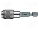 Holder; Overall len: 52mm; Mounting: 1/4" (C6,3mm),1/4" (F6,3mm) WERA