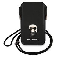 Karl Lagerfeld Handbag KLHCP12LOPHKMK 6.7 &quot;black / black hardcase Saffiano Ikonik Kar`s, Karl Lagerfeld