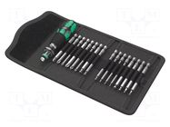 Kit: screwdriver bits; case; hex key,Phillips,Pozidriv®,Torx® WERA