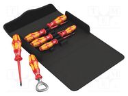 Kit: screwdrivers; insulated; 1kVAC; Phillips,slot; case; 7pcs. WERA