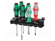 Square,Phillips,slot; hanger; 6pcs; Kit: screwdrivers WERA