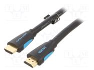 Cable; HDMI 2.0; HDMI plug,both sides; PVC; 15m; black; 30AWG VENTION