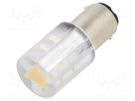 LED lamp; yellow; BA15D,T20; 230VDC; 230VAC; -20÷60°C; Mat: plastic CML INNOVATIVE TECHNOLOGIES