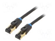 Patch cord; RJ45 plug,both sides; S/FTP; Cat 8; OFC; PVC; black; 3m VENTION