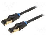 Patch cord; RJ45 plug,both sides; S/FTP; Cat 8; OFC; PVC; black VENTION