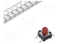 Microswitch TACT; SPST-NO; Pos: 2; 0.05A/12VDC; SMT; 2.55N; 5mm E-SWITCH