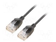 Patch cord; RJ45 plug,both sides; U/UTP; 6a; OFC; PVC; black; 2m VENTION