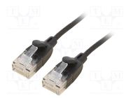 Patch cord; U/UTP; 6a; OFC; PVC; black; 5m; RJ45 plug,both sides VENTION