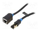 Extender RJ45; S/FTP; 6; OFC; PVC; black; 0.5m; Plating: gold-plated VENTION