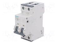 Circuit breaker; 230/400VAC; Inom: 4A; Poles: 2; Charact: C; 6kA SIEMENS