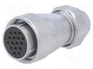 Plug; WF28; female; PIN: 16; IP67; 10.5÷12.5mm; 10A; soldering; 500V WEIPU