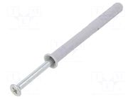 Plastic anchor; with screw; 6x60; zinc-plated steel; N; 100pcs. FISCHER