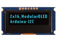 Display: OLED; alphanumeric; 16x2; Dim: 49.2x25.7x4.5mm; blue; 1x7 NEWHAVEN DISPLAY INTERNATIONAL