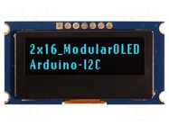 Display: OLED; alphanumeric; 16x2; Dim: 49.2x25.7x4.5mm; blue; 1x7 NEWHAVEN DISPLAY INTERNATIONAL