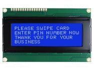 Display: LCD; alphanumeric; STN Negative; 20x2; blue; 90x60x13.6mm NEWHAVEN DISPLAY INTERNATIONAL