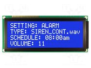 Display: LCD; alphanumeric; STN Negative; 20x2; blue; LED; PIN: 16 NEWHAVEN DISPLAY INTERNATIONAL