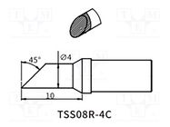 Tip; hoof; 4mm QUICK