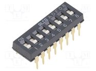 Switch: DIP-SWITCH; Poles number: 8; ON-OFF; -0.025A/24VDC; Pos: 2 TE Connectivity