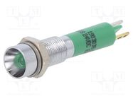 Indicator: LED; recessed; green; 24VDC; Ø6mm; IP40; metal; ØLED: 3mm CML INNOVATIVE TECHNOLOGIES