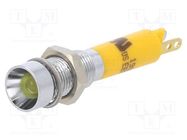 Indicator: LED; recessed; yellow; 24VDC; Ø6mm; IP40; metal; ØLED: 3mm CML INNOVATIVE TECHNOLOGIES