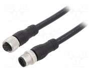 Cable: for sensors/automation; M12; PIN: 8; 3m; plug; 36VDC; PVC ABB