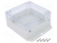 Enclosure: multipurpose; X: 120mm; Y: 120mm; Z: 60mm; ZP; light grey KRADEX