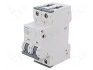 Circuit breaker; 230/400VAC; Inom: 10A; Poles: 2; Charact: C; 6kA SIEMENS