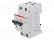 Circuit breaker; 230/400VAC; Inom: 8A; Poles: 2; Charact: C; 6kA ABB